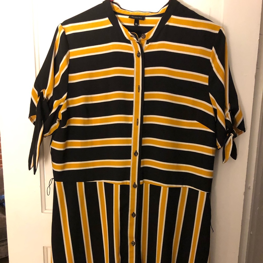 Yellow and black striped dress